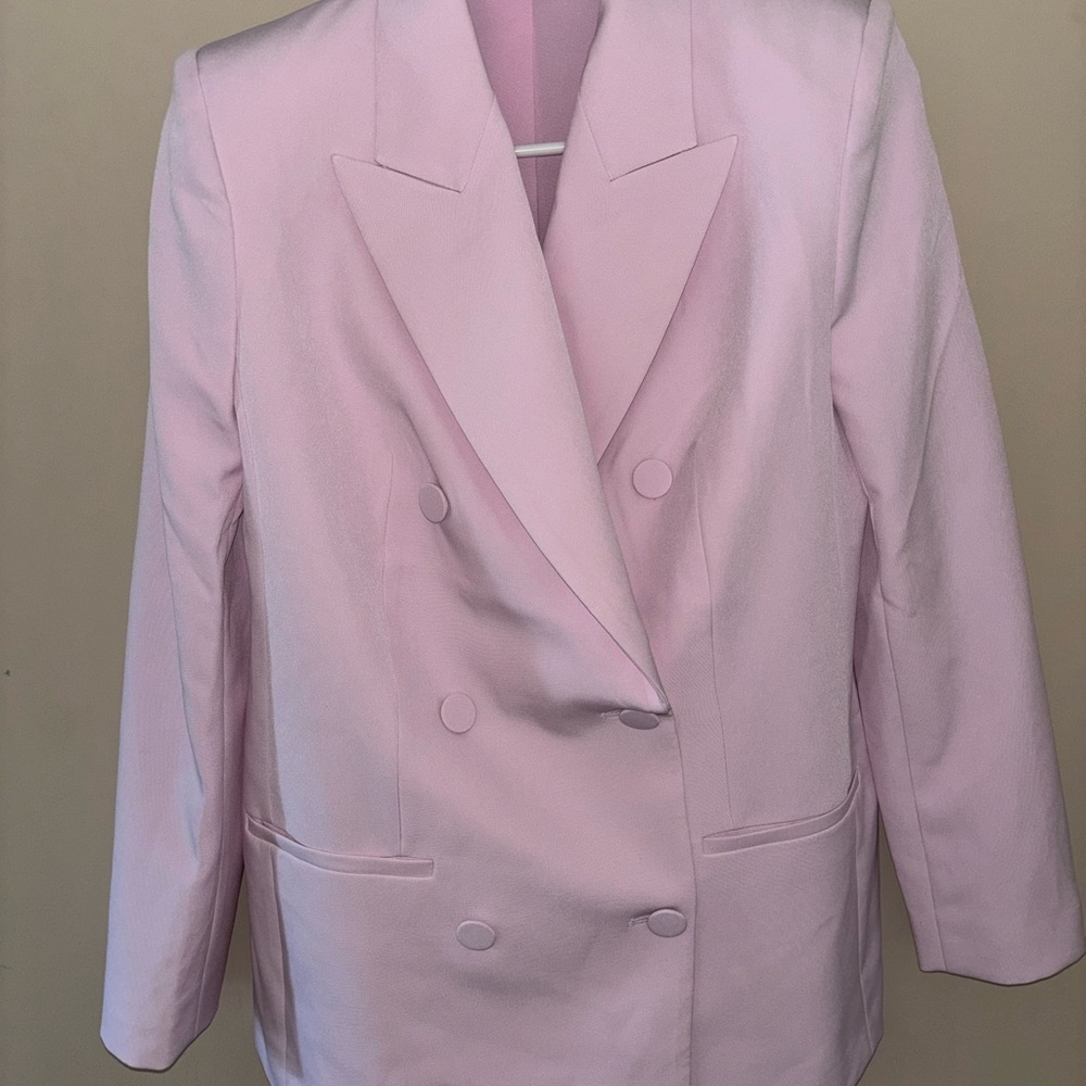 Express Light Pink Women's Double-Breasted Blazer